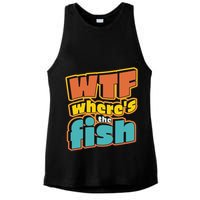 WTF Where's The Fish Funny Ladies PosiCharge Tri-Blend Wicking Tank
