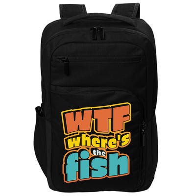 WTF Where's The Fish Funny Impact Tech Backpack
