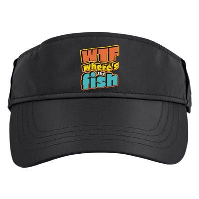 WTF Where's The Fish Funny Adult Drive Performance Visor