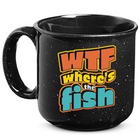 WTF Where's The Fish Funny 15oz Campfire Ceramic Mug