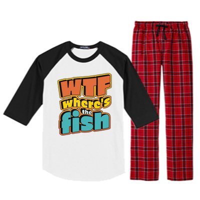 WTF Where's The Fish Funny Raglan Sleeve Pajama Set