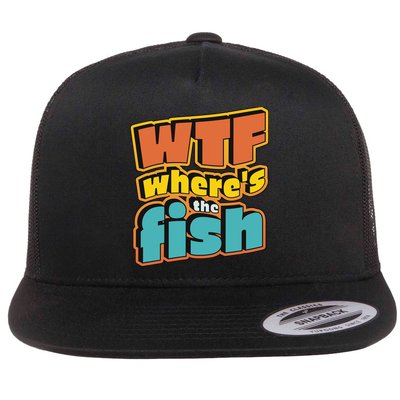 WTF Where's The Fish Funny Flatbill Hat