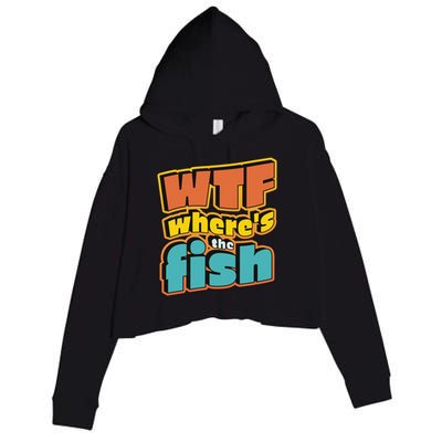 WTF Where's The Fish Funny Crop Fleece Hoodie