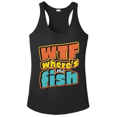 WTF Where's The Fish Funny Ladies PosiCharge Competitor Racerback Tank