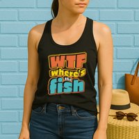 WTF Where's The Fish Funny Womens Tank Top