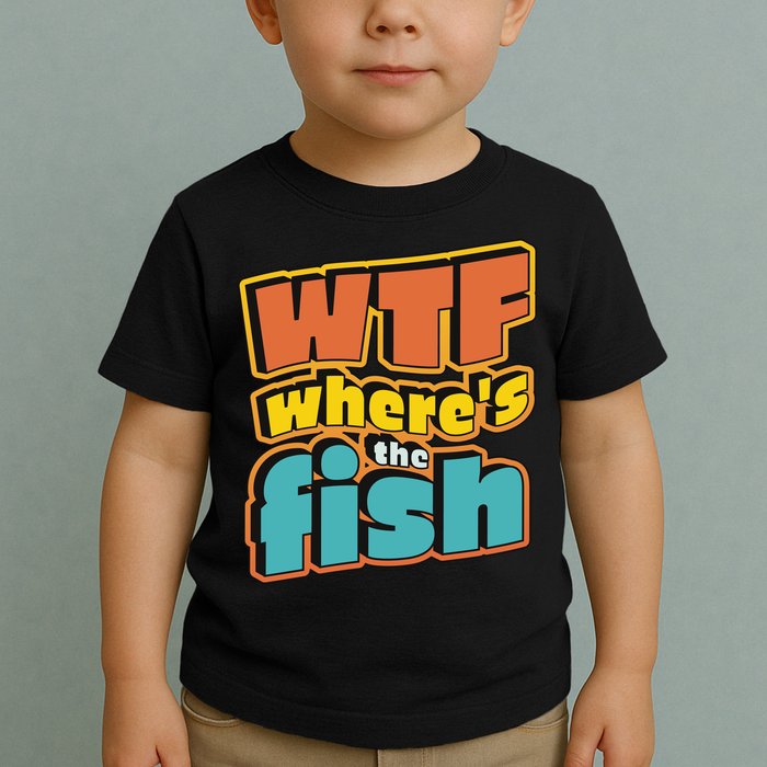 WTF Where's The Fish Funny Toddler T-Shirt