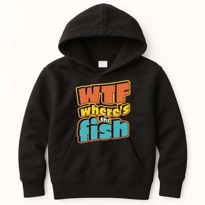WTF Where's The Fish Funny Kids Hoodie