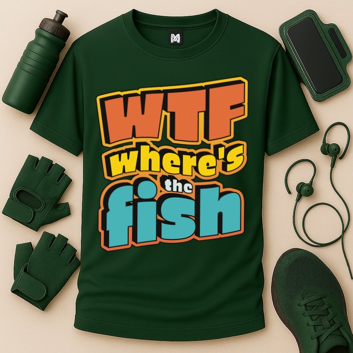 WTF Where's The Fish Funny Performance Shirt