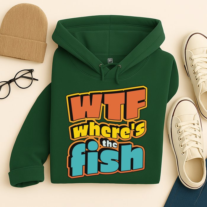 WTF Where's The Fish Funny Hoodie