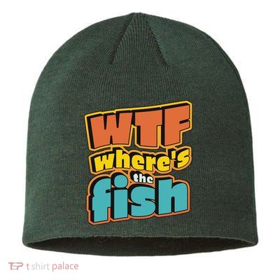 WTF Where's The Fish Funny Sustainable Beanie