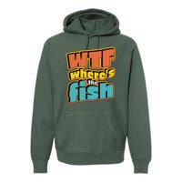 WTF Where's The Fish Funny Premium Hoodie