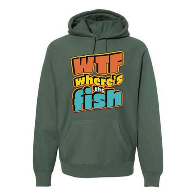 WTF Where's The Fish Funny Premium Hoodie