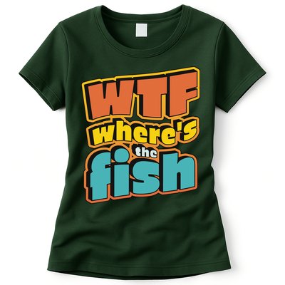 WTF Where's The Fish Funny Womens T-Shirt
