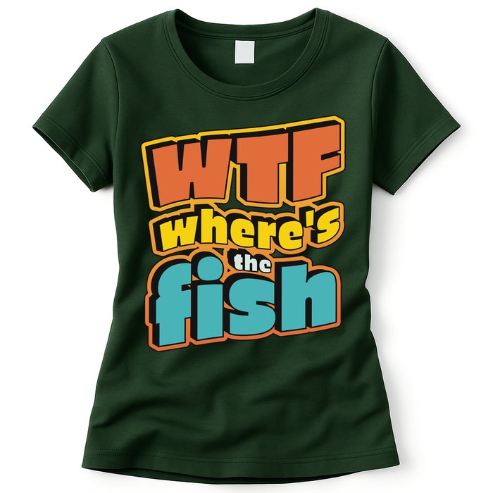 WTF Where's The Fish Funny Womens T-Shirt