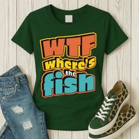 WTF Where's The Fish Funny Womens T-Shirt