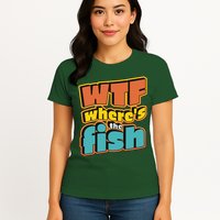 WTF Where's The Fish Funny Womens T-Shirt