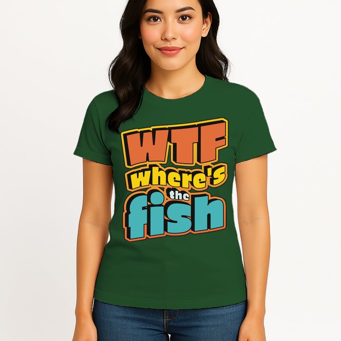 WTF Where's The Fish Funny Womens T-Shirt