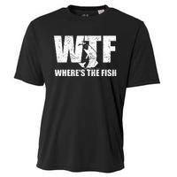 WTF Where's The Fish Funny Fishing Gifts Fathers Day  Cooling Performance Crew T-Shirt