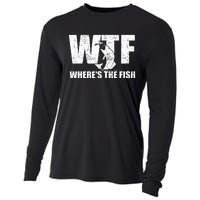 WTF Where's The Fish Funny Fishing Gifts Fathers Day  Cooling Performance Long Sleeve Crew