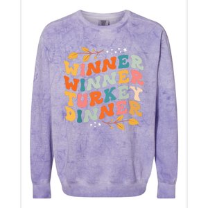 Winner Winner Turkey Dinner Retro Thanksgiving Fall Outfits Colorblast Crewneck Sweatshirt