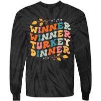 Winner Winner Turkey Dinner Retro Thanksgiving Fall Outfits Tie-Dye Long Sleeve Shirt