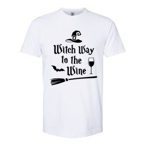 Witch Way To The Wine Funny Wine Drinking Gift Idea Softstyle CVC T-Shirt