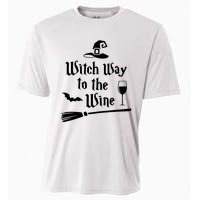 Witch Way To The Wine Funny Wine Drinking Gift Idea Cooling Performance Crew T-Shirt