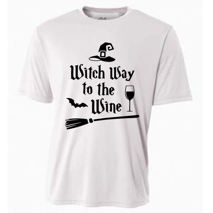 Witch Way To The Wine Funny Wine Drinking Gift Idea Cooling Performance Crew T-Shirt