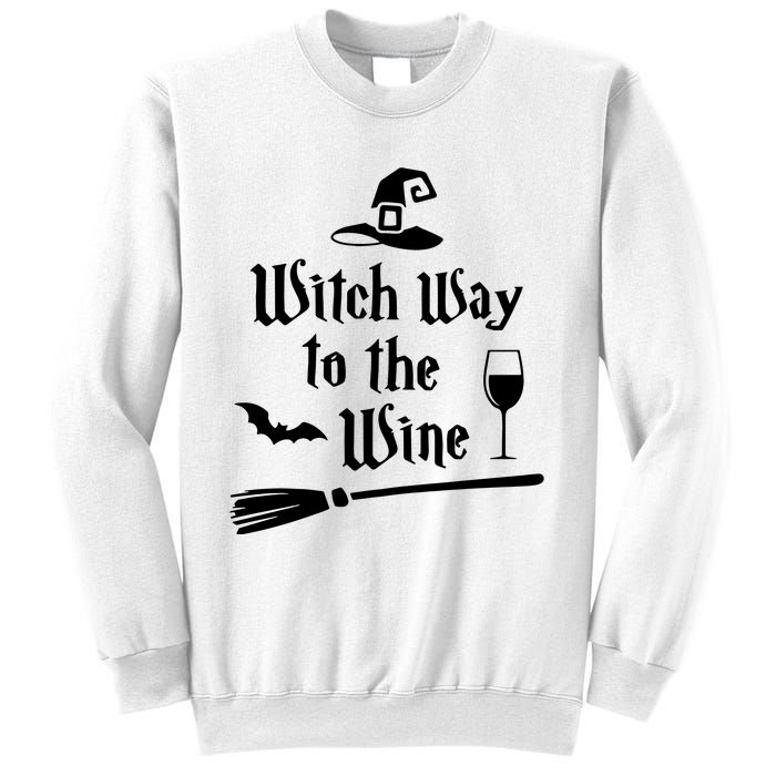 Witch Way To The Wine Funny Wine Drinking Gift Idea Sweatshirt