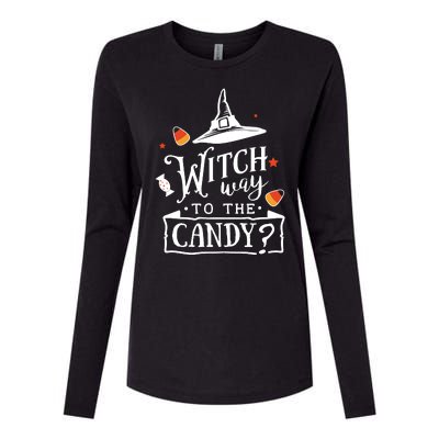 Witch Way To The Candy? Womens Cotton Relaxed Long Sleeve T-Shirt