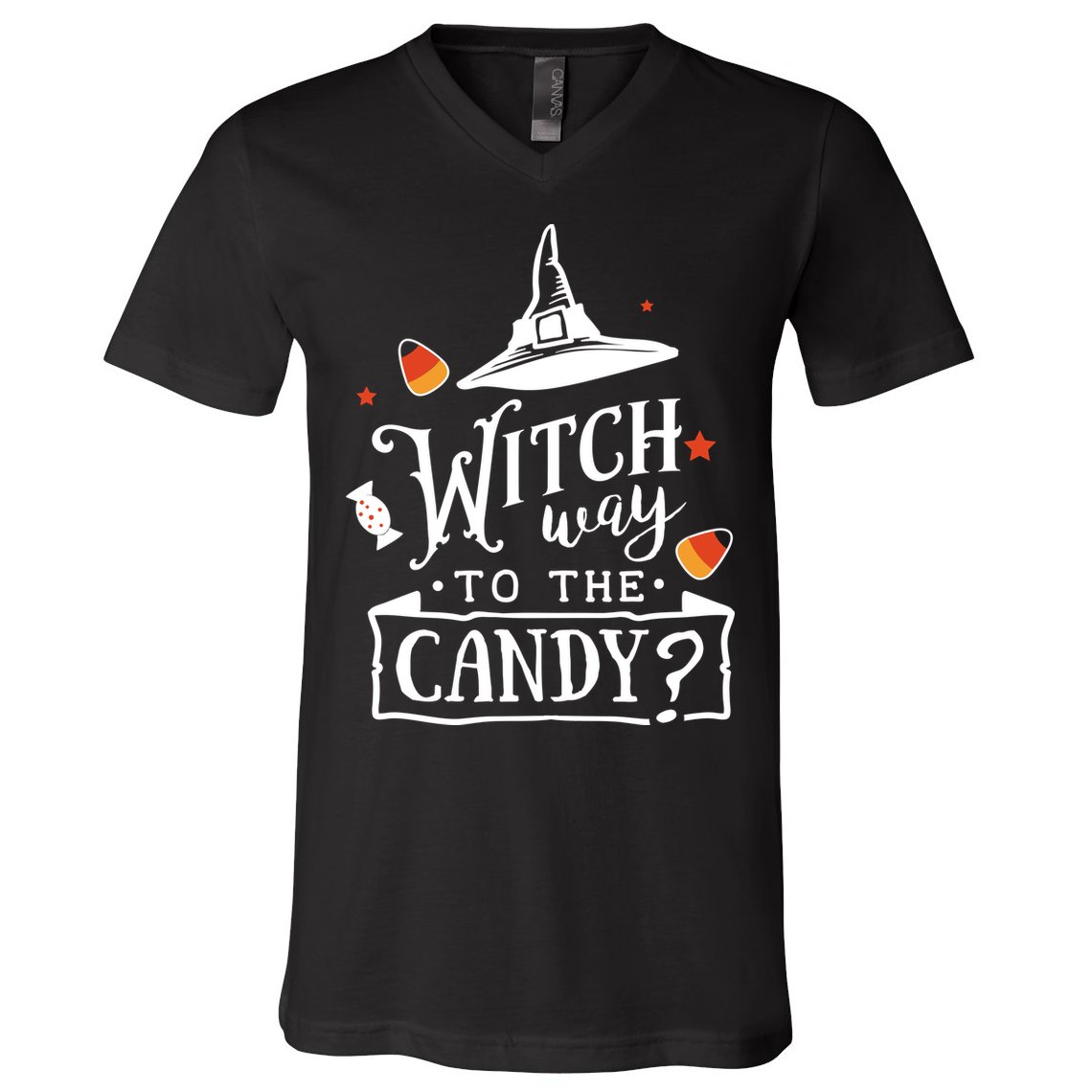 Witch Way To The Candy? V-Neck T-Shirt