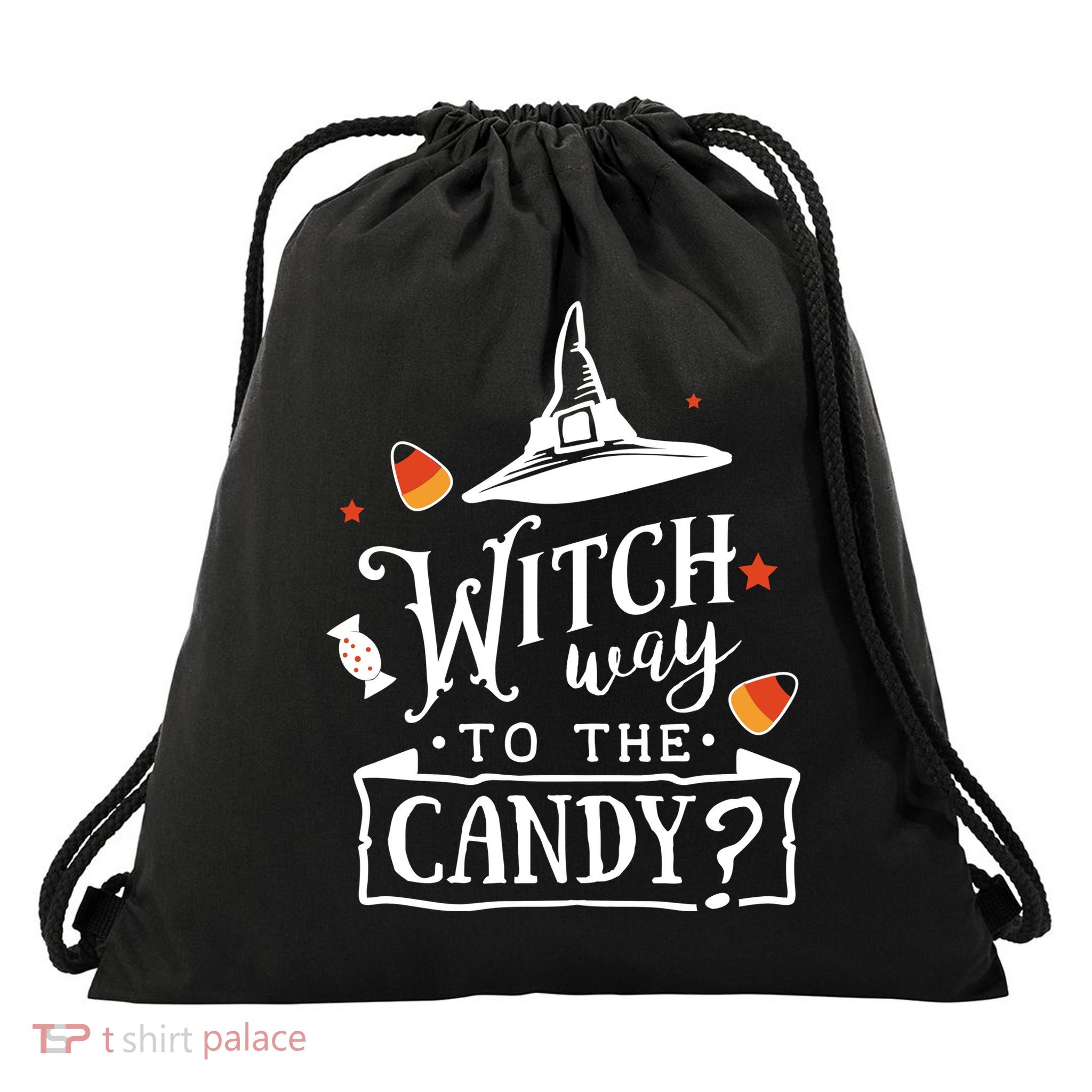 Witch Way To The Candy? Drawstring Bag