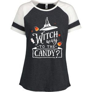 Witch Way To The Candy? Enza Ladies Jersey Colorblock Tee