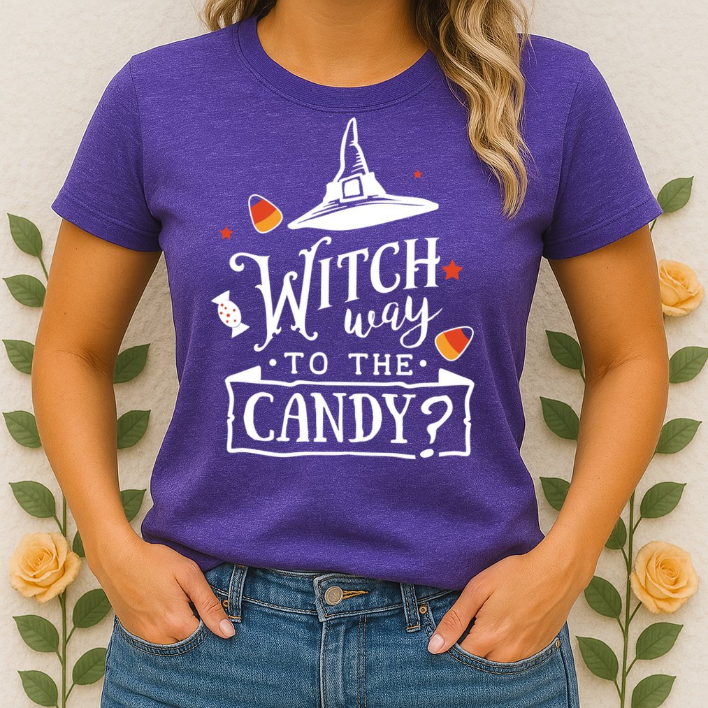 Witch Way To The Candy? Womens T-Shirt
