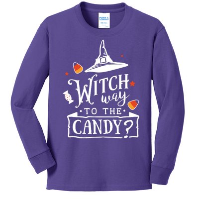 Witch Way To The Candy? Kids Long Sleeve Shirt