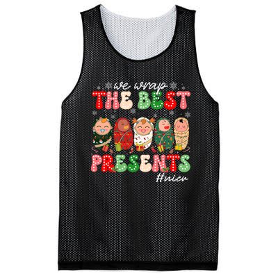 We Wrap The Best Presents Nicu Neonatal Icu Nurse Christmas Mesh Reversible Basketball Jersey Tank