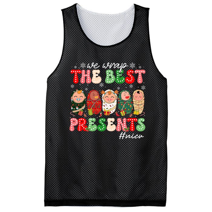 We Wrap The Best Presents Nicu Neonatal Icu Nurse Christmas Mesh Reversible Basketball Jersey Tank