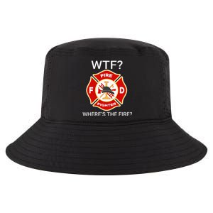 Wtf WhereS The Fire Funny Firefighter Cool Comfort Performance Bucket Hat