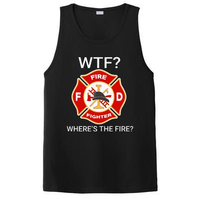 Wtf WhereS The Fire Funny Firefighter PosiCharge Competitor Tank