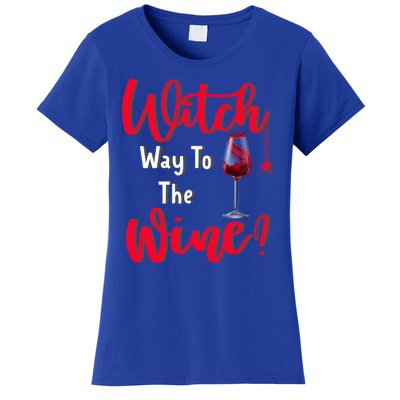 Witch Way To The Wine? Funny Halloween Party Ing Gift Women's T-Shirt