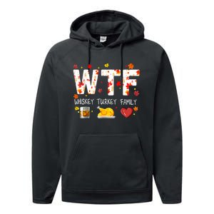 Wtf Whiskey Turkey Family Funny Thanksgiving Day Performance Fleece Hoodie