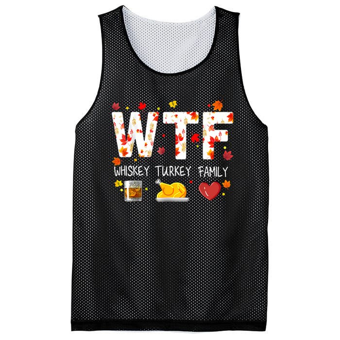 Wtf Whiskey Turkey Family Funny Thanksgiving Day Mesh Reversible Basketball Jersey Tank