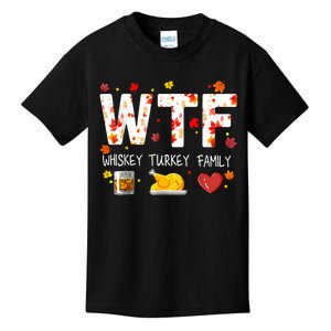 Wtf Whiskey Turkey Family Funny Thanksgiving Day Kids T-Shirt