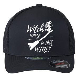 Witch Way To Wine Spooky Graphic Halloween Ing Graphic Meaningful Gift Flexfit Unipanel Trucker Cap