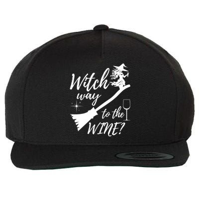 Witch Way To Wine Spooky Graphic Halloween Ing Graphic Meaningful Gift Wool Snapback Cap