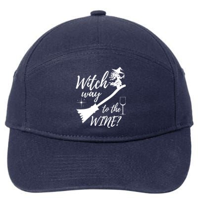 Witch Way To Wine Spooky Graphic Halloween Ing Graphic Meaningful Gift 7-Panel Snapback Hat