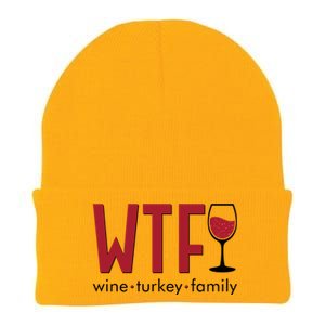 Wtf Wine Turkey Family Funny Holiday Thanksgiving Christmas Knit Cap Winter Beanie