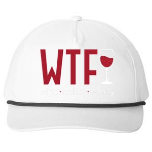 Wtf Wine Turkey Family Funny Holiday Thanksgiving Christmas Snapback Five-Panel Rope Hat