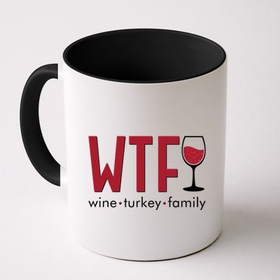 Wtf Wine Turkey Family Funny Holiday Thanksgiving Christmas Mug