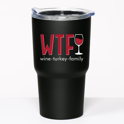 Wtf Wine Turkey Family Funny Holiday Thanksgiving Christmas Tumbler